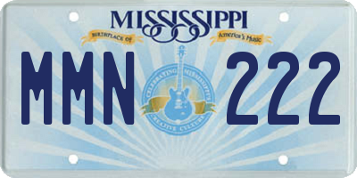 MS license plate MMN222