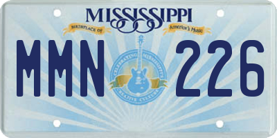 MS license plate MMN226
