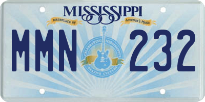 MS license plate MMN232