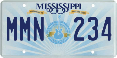 MS license plate MMN234