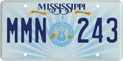 MS license plate MMN243