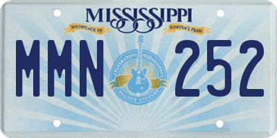 MS license plate MMN252