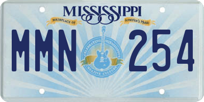 MS license plate MMN254
