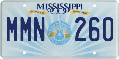 MS license plate MMN260