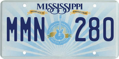 MS license plate MMN280