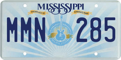 MS license plate MMN285