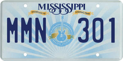 MS license plate MMN301