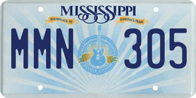 MS license plate MMN305