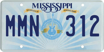 MS license plate MMN312