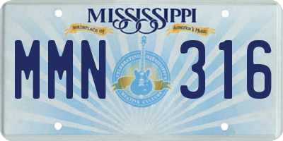 MS license plate MMN316