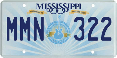 MS license plate MMN322