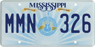 MS license plate MMN326