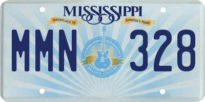 MS license plate MMN328