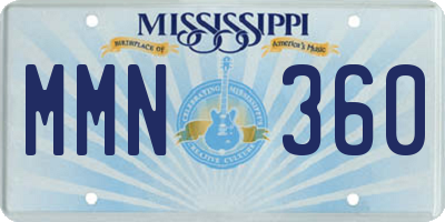 MS license plate MMN360