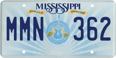 MS license plate MMN362