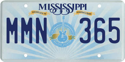 MS license plate MMN365