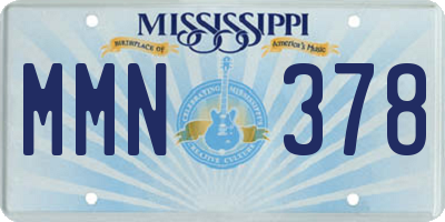 MS license plate MMN378