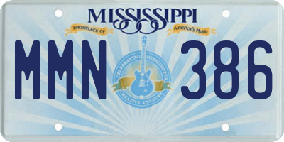 MS license plate MMN386