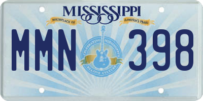 MS license plate MMN398