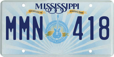 MS license plate MMN418