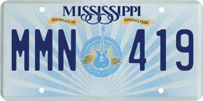 MS license plate MMN419