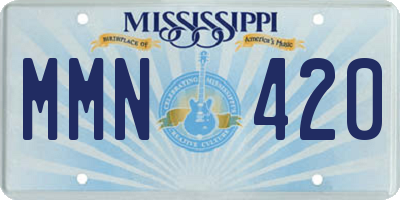 MS license plate MMN420