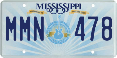 MS license plate MMN478