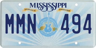 MS license plate MMN494