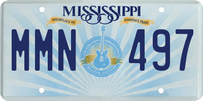 MS license plate MMN497