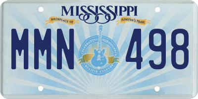 MS license plate MMN498