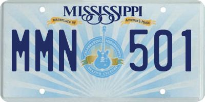 MS license plate MMN501