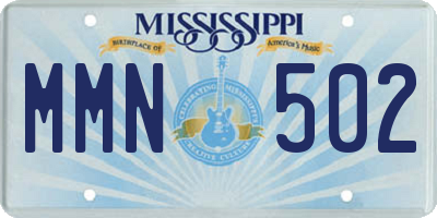 MS license plate MMN502