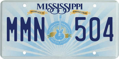 MS license plate MMN504