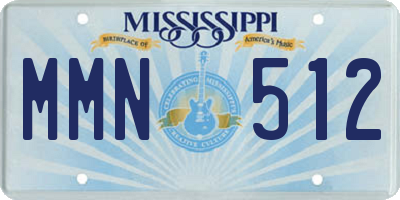MS license plate MMN512