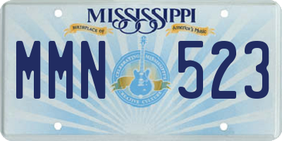 MS license plate MMN523