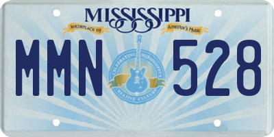 MS license plate MMN528