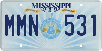 MS license plate MMN531