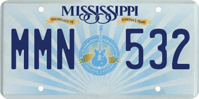 MS license plate MMN532