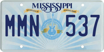 MS license plate MMN537