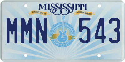 MS license plate MMN543