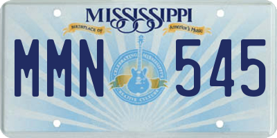 MS license plate MMN545