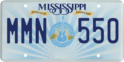 MS license plate MMN550