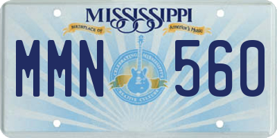 MS license plate MMN560