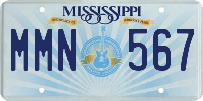 MS license plate MMN567
