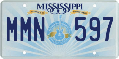 MS license plate MMN597