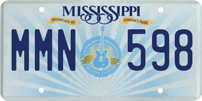 MS license plate MMN598