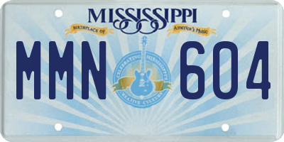 MS license plate MMN604