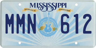 MS license plate MMN612