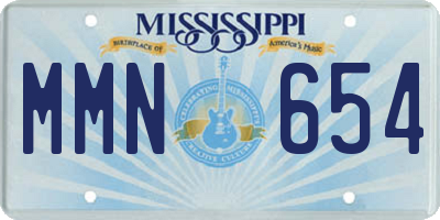 MS license plate MMN654