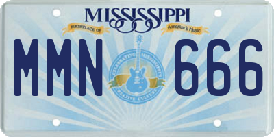 MS license plate MMN666